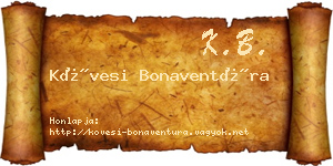 Kövesi Bonaventúra névjegykártya